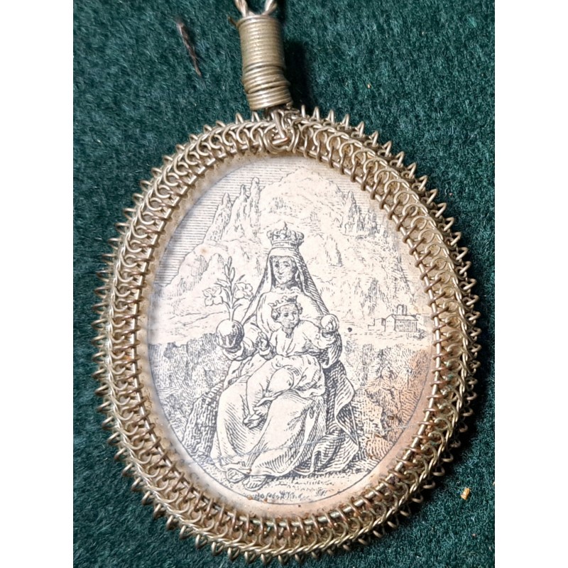 Relic medallion of the Virgin of Montserrat and Saint Anthony, 19th century - 3/6