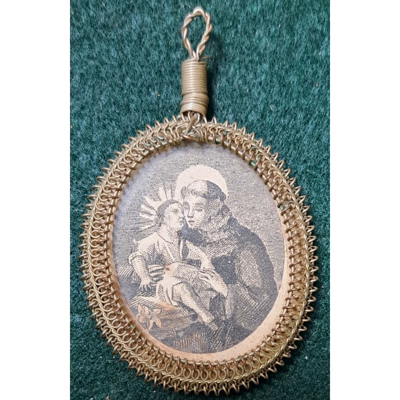Relic medallion of the Virgin of Montserrat and Saint Anthony, 19th century - 4/6