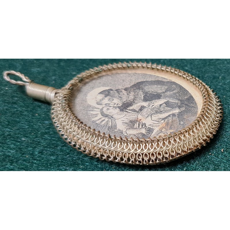 Relic medallion of the Virgin of Montserrat and Saint Anthony, 19th century - 5/6