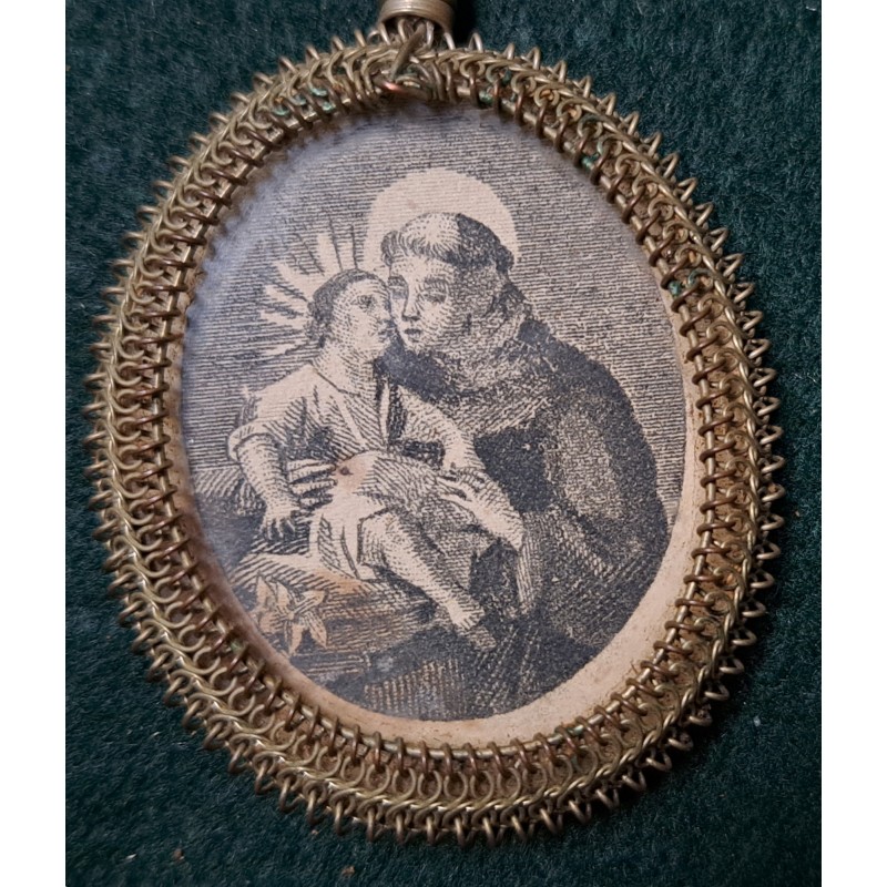 Relic medallion of the Virgin of Montserrat and Saint Anthony, 19th century - 6/6