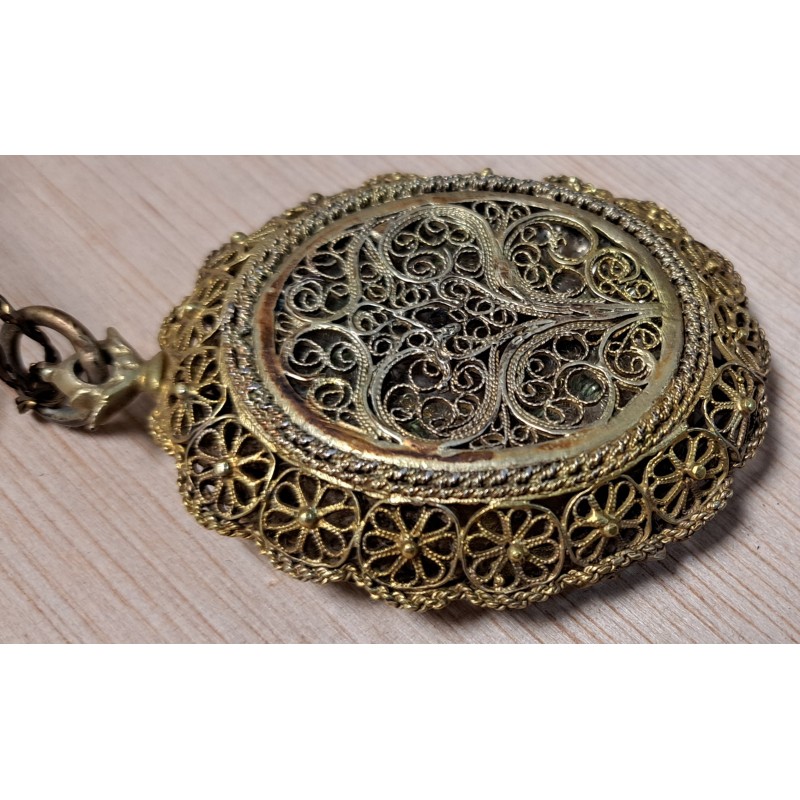 Golden silver reliquary dedicated to Margaret, Saint Margaret. 18th - 19th century - 10/12