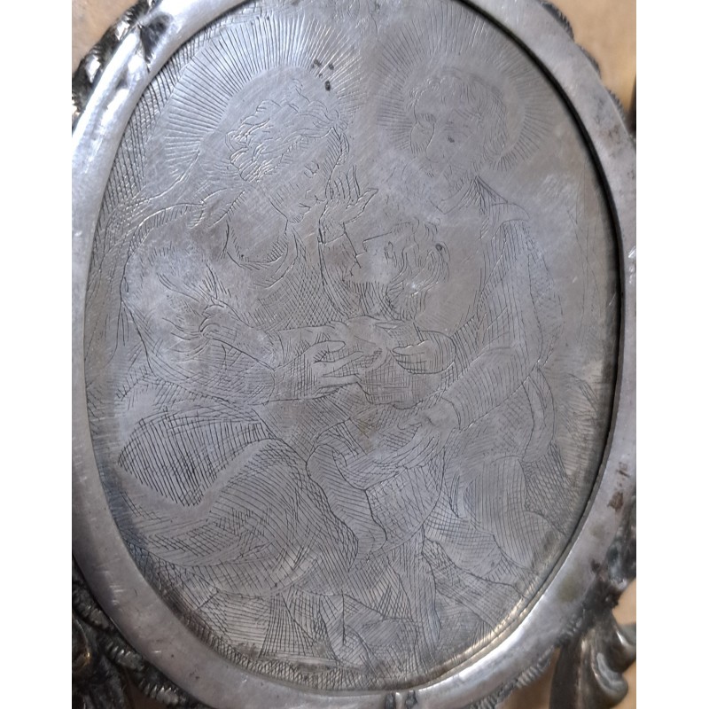 Large Baroque Reliquary 18th Century, silver with multiple relics of saints - 5/12