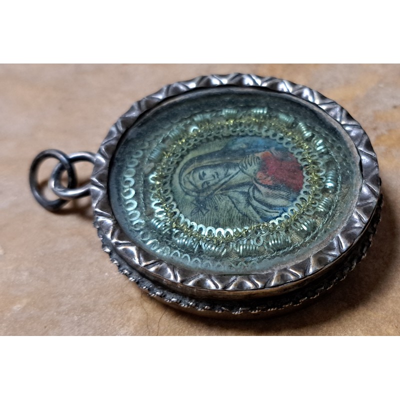 Antique silver reliquary, late 18th century, double-sided - 2/6