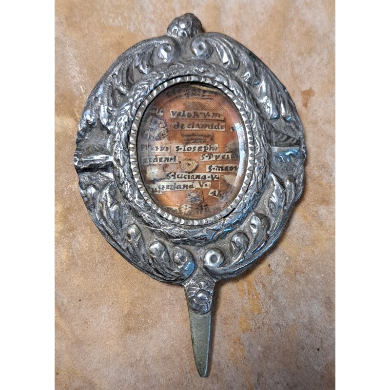 Multiple reliquary and original Vatican wax seal. Silver, relic authentication. 17th–18th century