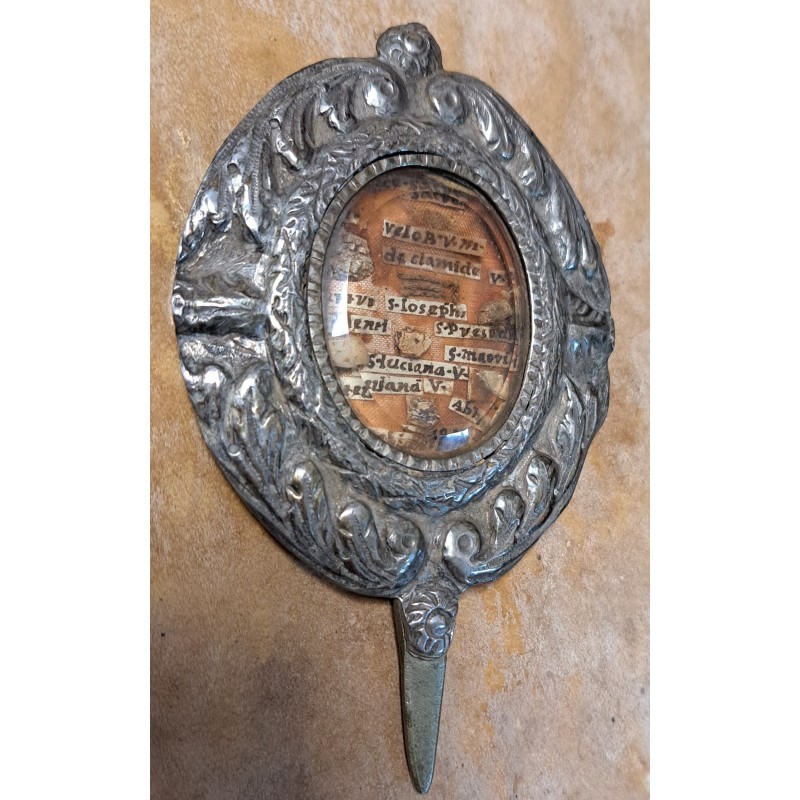 Multiple reliquary and original Vatican wax seal. Silver, relic authentication. 17th–18th century - 2/9