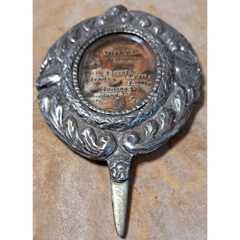 Multiple reliquary and original Vatican wax seal. Silver, relic authentication. 17th–18th century - 6/9