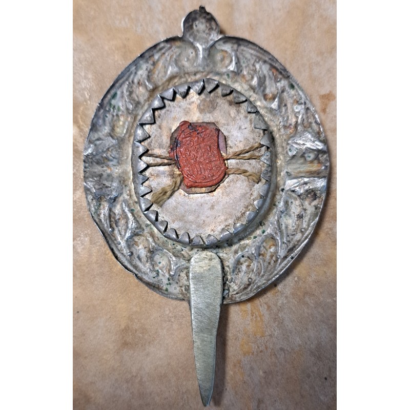 Multiple reliquary and original Vatican wax seal. Silver, relic authentication. 17th–18th century - 7/9