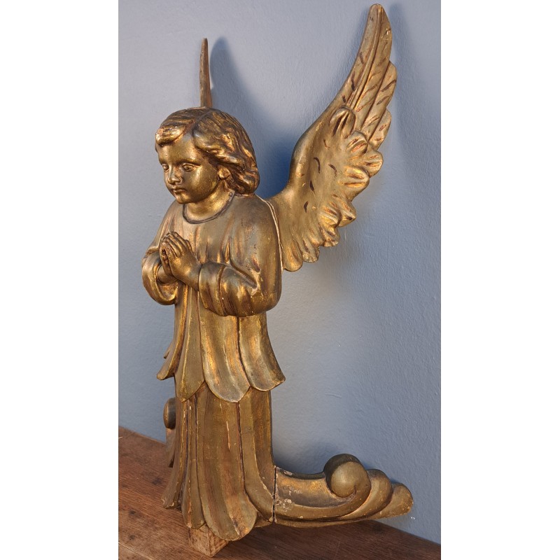 Carved Angel, Retablo Piece, 18th–19th Century, measures 56 cm - 2/12