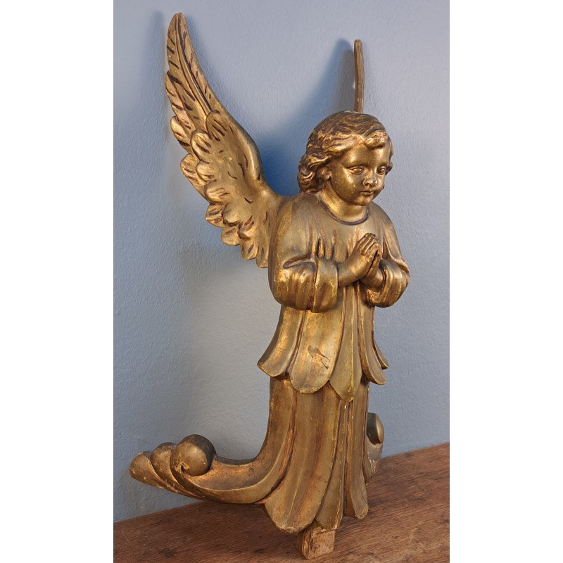 Carved Angel, Retablo Piece, 18th–19th Century, measures 56 cm - 3/12