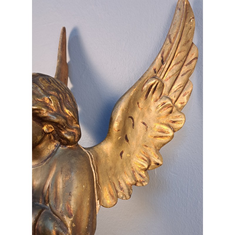 Carved Angel, Retablo Piece, 18th–19th Century, measures 56 cm - 7/12