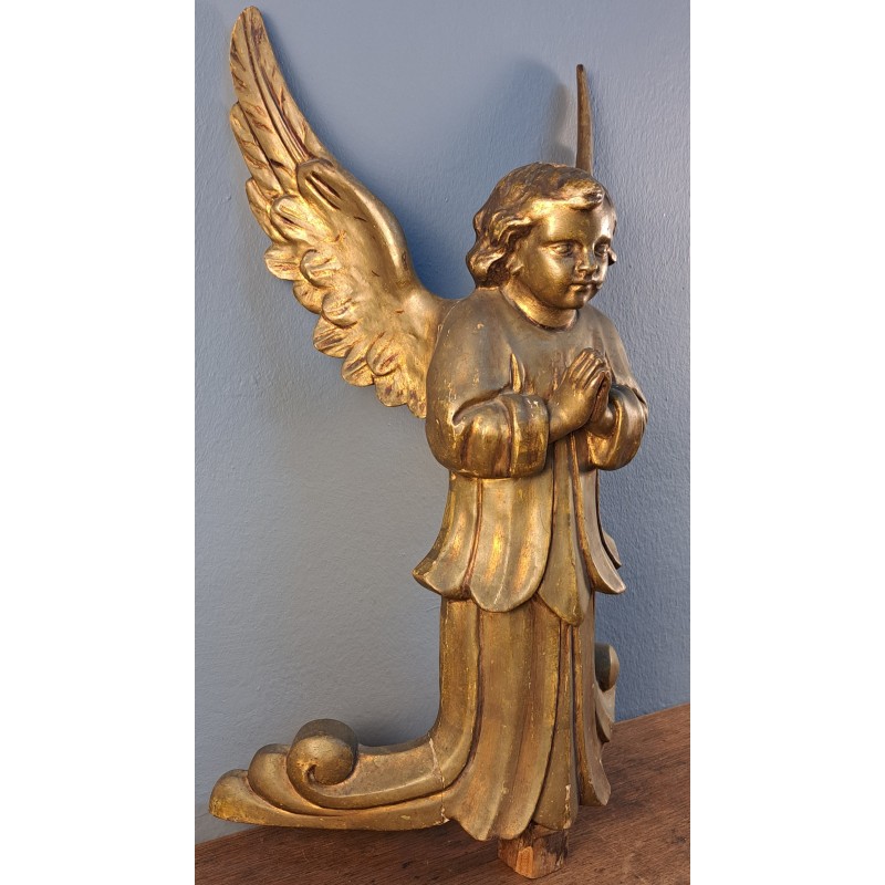 Carved Angel, Retablo Piece, 18th–19th Century, measures 56 cm