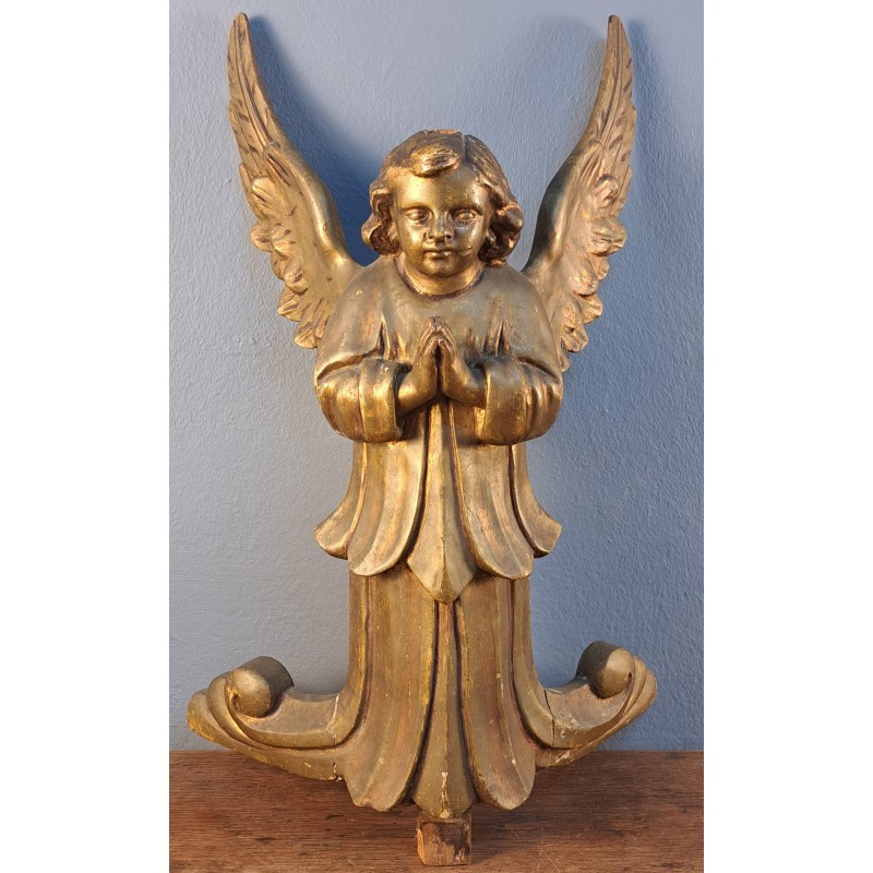 Carved Angel, Retablo Piece, 18th–19th Century, measures 56 cm - 2/12