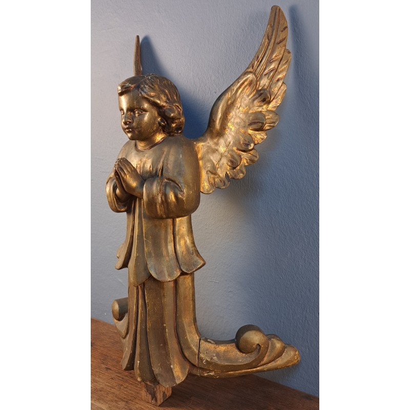 Carved Angel, Retablo Piece, 18th–19th Century, measures 56 cm - 3/12