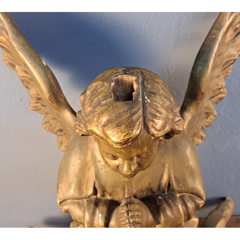 Carved Angel, Retablo Piece, 18th–19th Century, measures 56 cm - 6/12