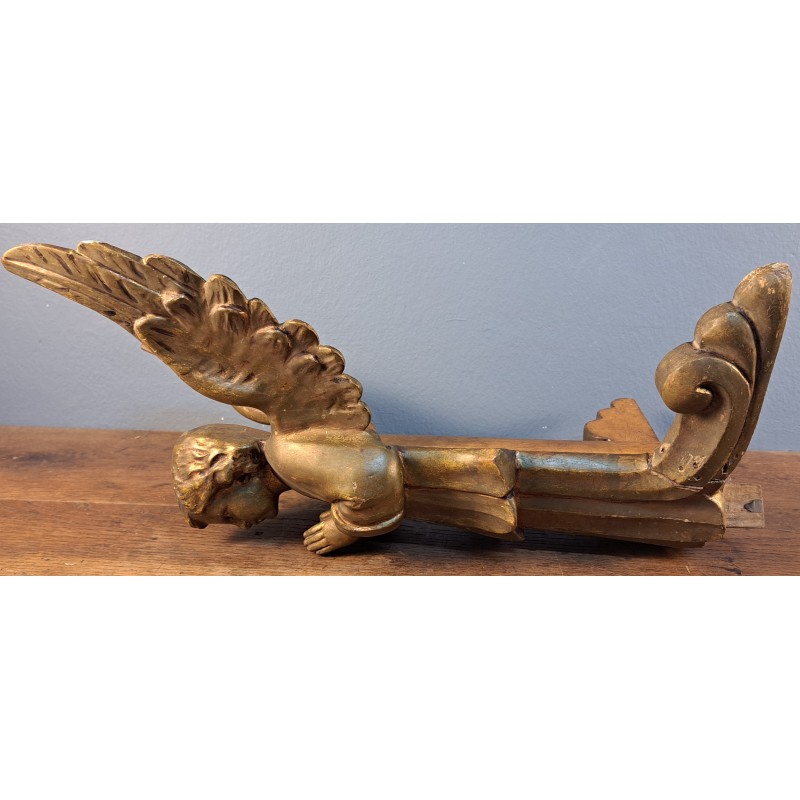 Carved Angel, Retablo Piece, 18th–19th Century, measures 56 cm - 7/12