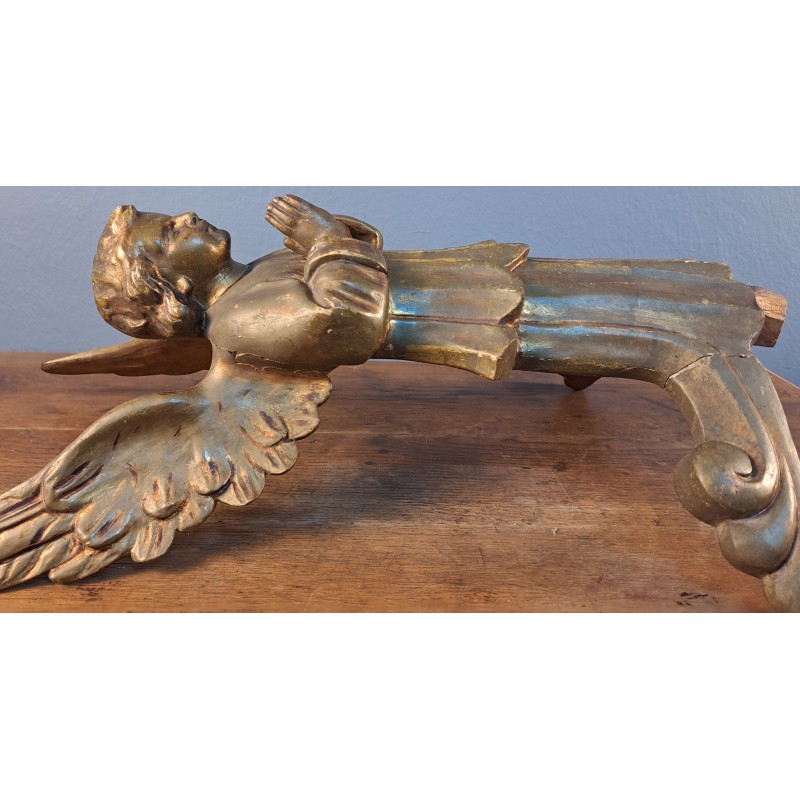 Carved Angel, Retablo Piece, 18th–19th Century, measures 56 cm - 9/12