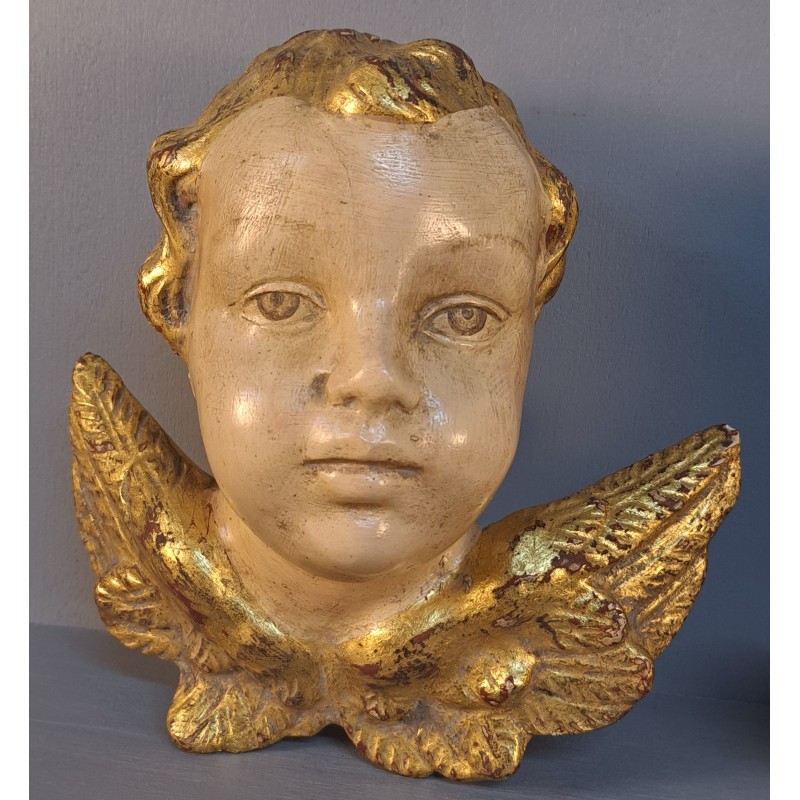 Pair of Angels – Polychrome Wood Carving – 20th Century - 2/10