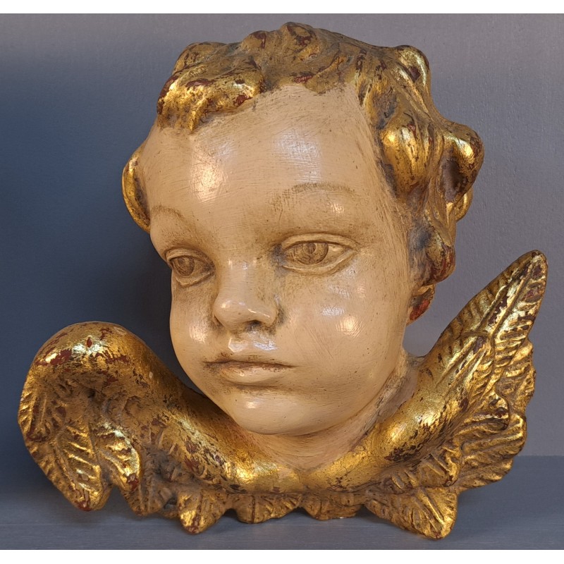 Pair of Angels – Polychrome Wood Carving – 20th Century - 3/10