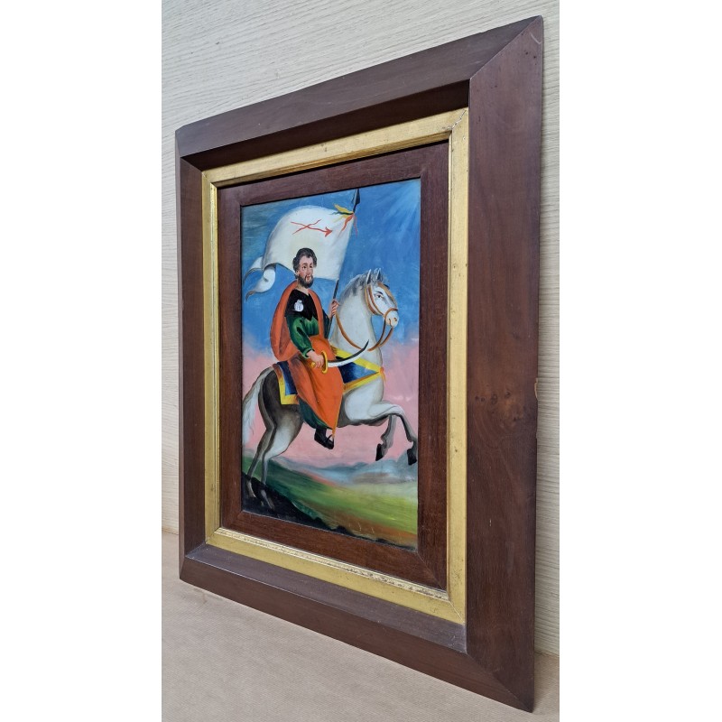 Painting on glass 19th century Santiago Matamoros - 6/8