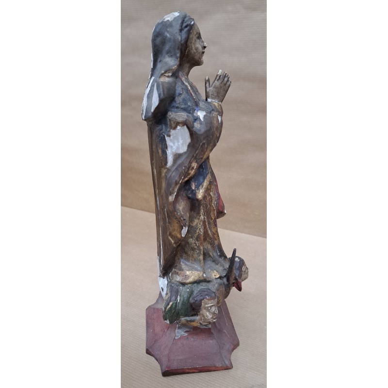 Image of the Immaculate Conception in carved wood 18th century - 9/12