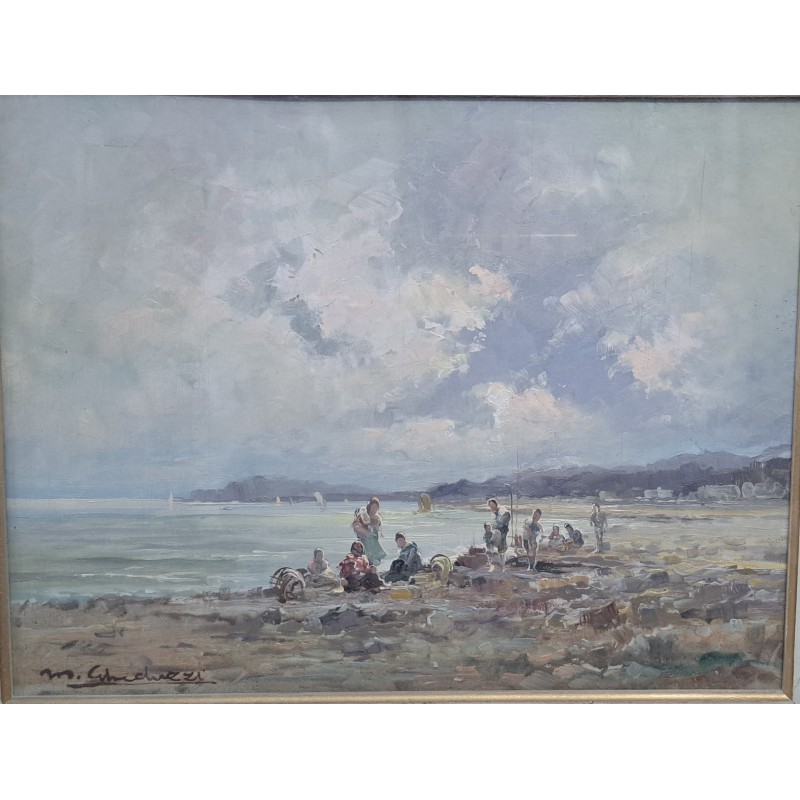 Marina. Oil on board by Mario Gheduzzi (1891-1970), Italian painter - 2/11