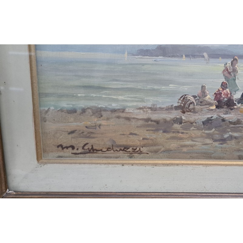 Marina. Oil on board by Mario Gheduzzi (1891-1970), Italian painter - 3/11