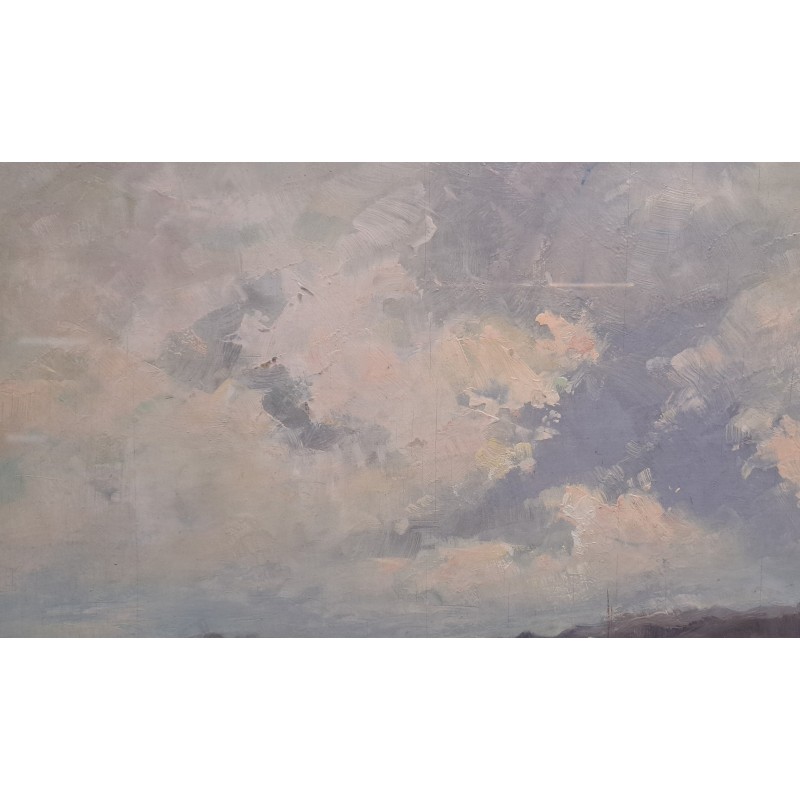 Marina. Oil on board by Mario Gheduzzi (1891-1970), Italian painter - 5/11