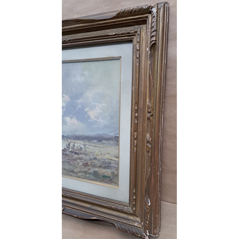 Marina. Oil on board by Mario Gheduzzi (1891-1970), Italian painter - 8/11
