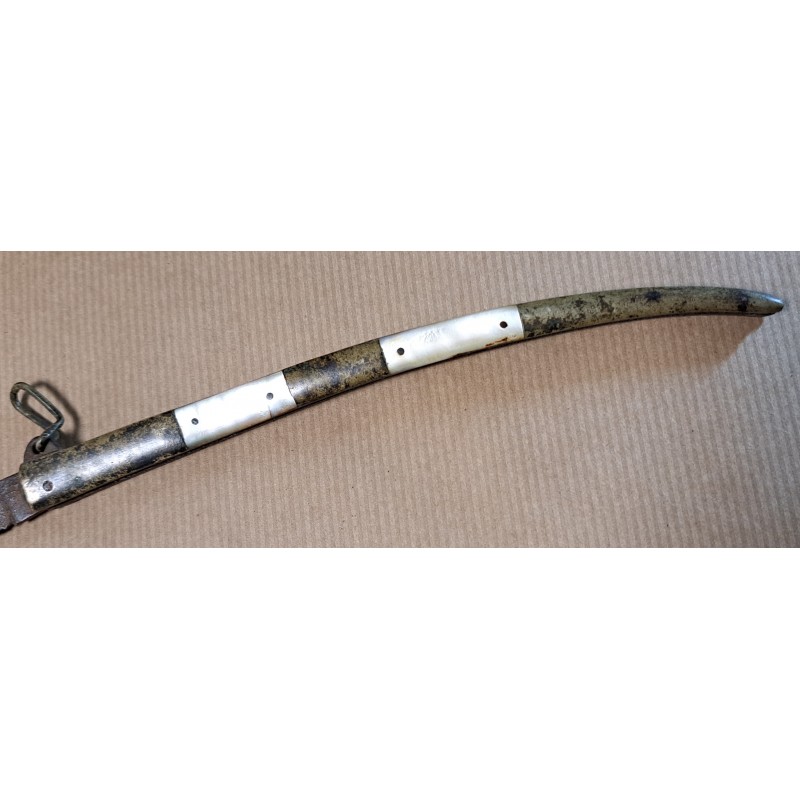 Antique knife with mother-of-pearl and bronze handle, 19th century - 4/10
