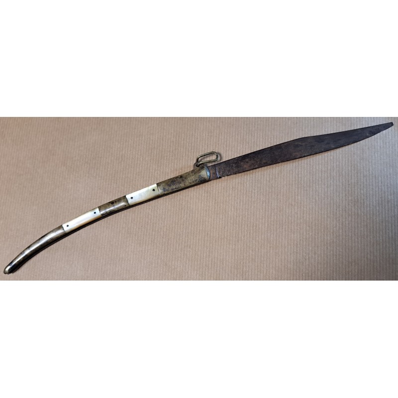 Antique knife with mother-of-pearl and bronze handle, 19th century - 5/10