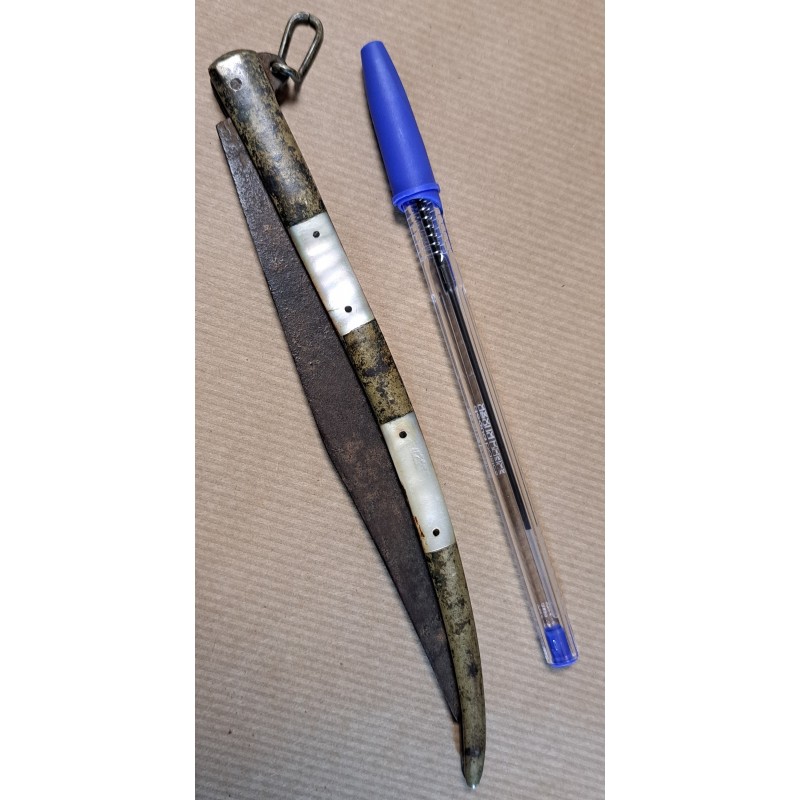 Antique knife with mother-of-pearl and bronze handle, 19th century - 10/10