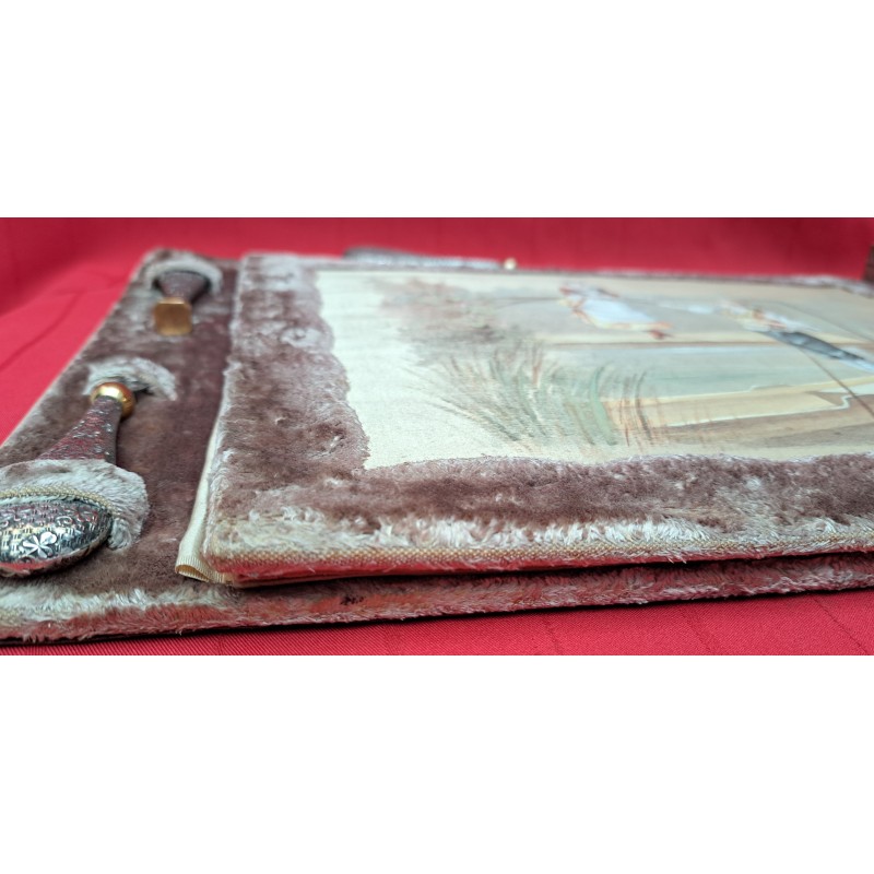 Magnificent writing set, romantic scene painted on silk, 19th century - 8/9