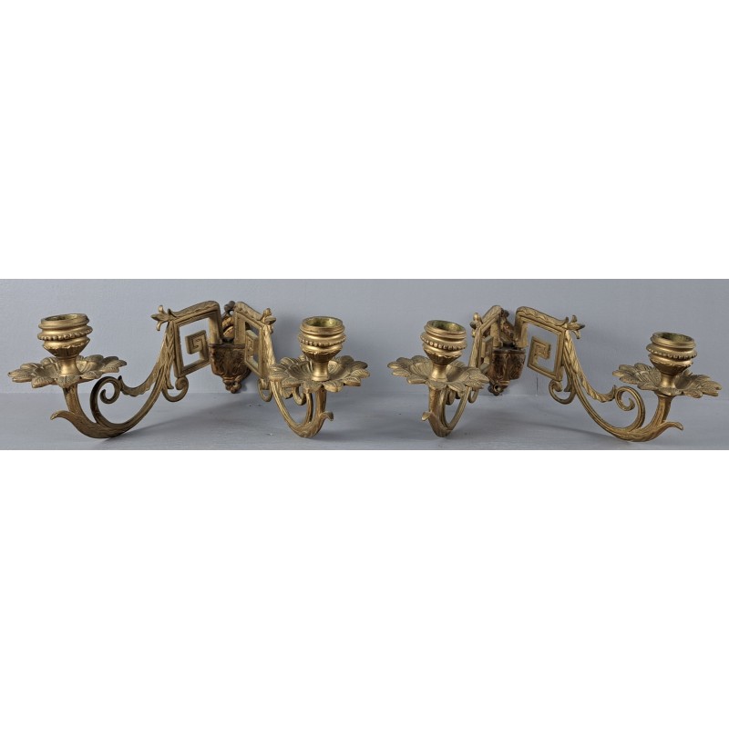 Pair of piano candelabras, bronze, late 19th century