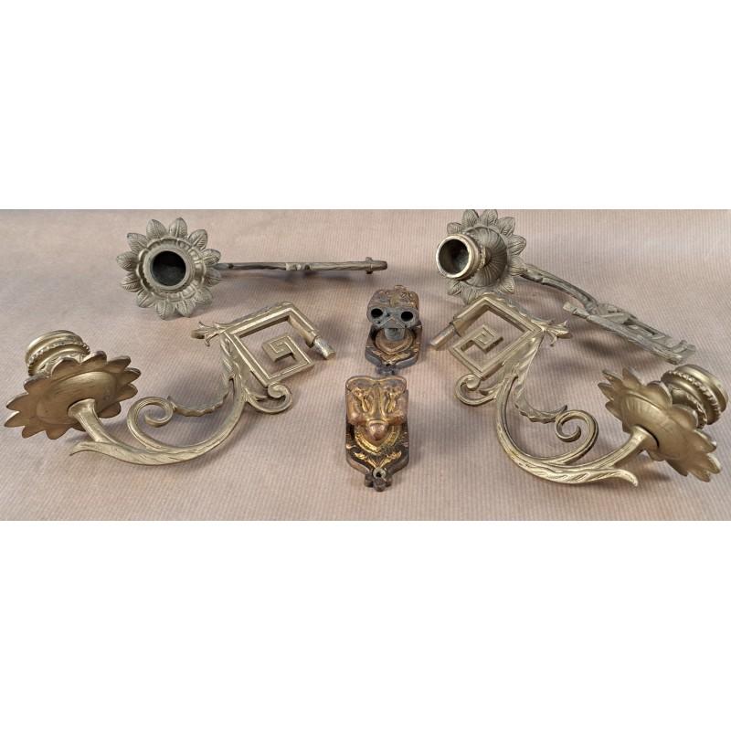 Pair of piano candelabras, bronze, late 19th century - 9/12