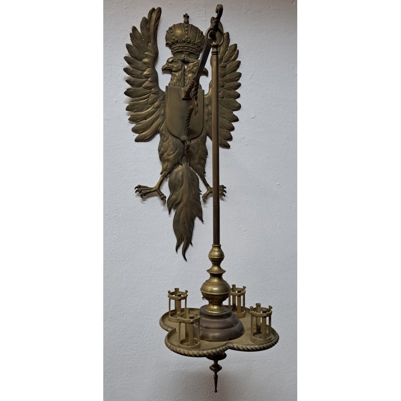 Large wall lamp (sconce) in bronze, first half of the 20th century