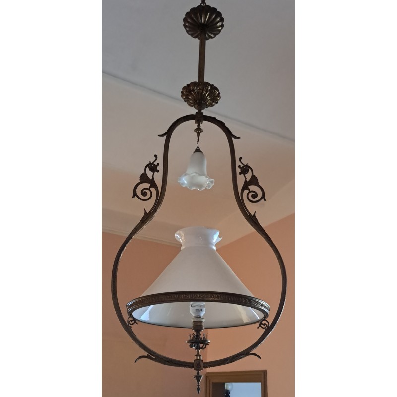 Antique electrified gas lamp, 19th century - 2/8