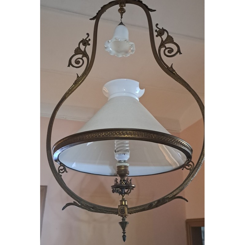 Antique electrified gas lamp, 19th century - 3/8