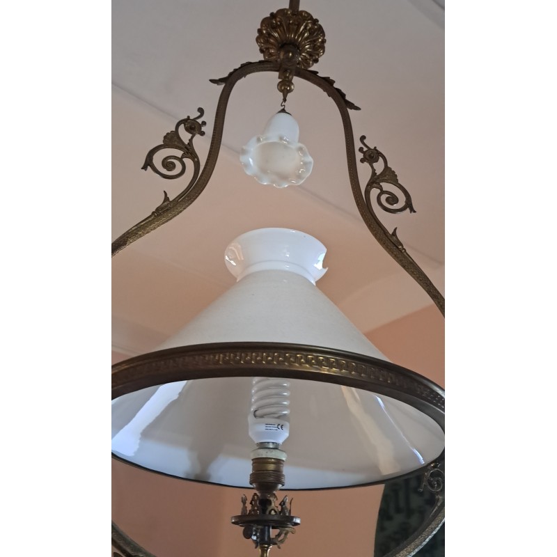 Antique electrified gas lamp, 19th century - 4/8