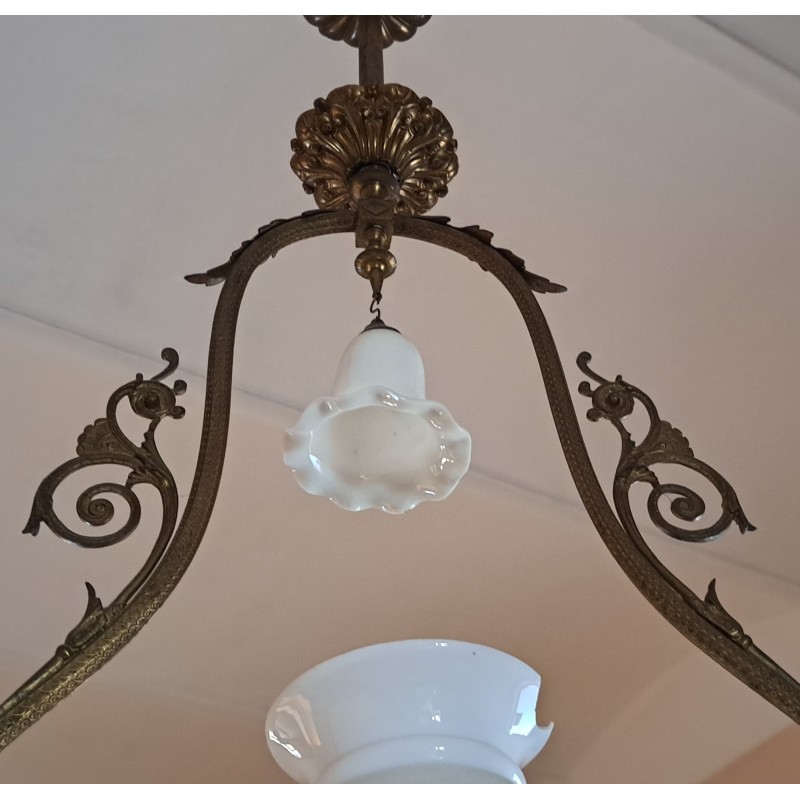 Antique electrified gas lamp, 19th century - 8/8