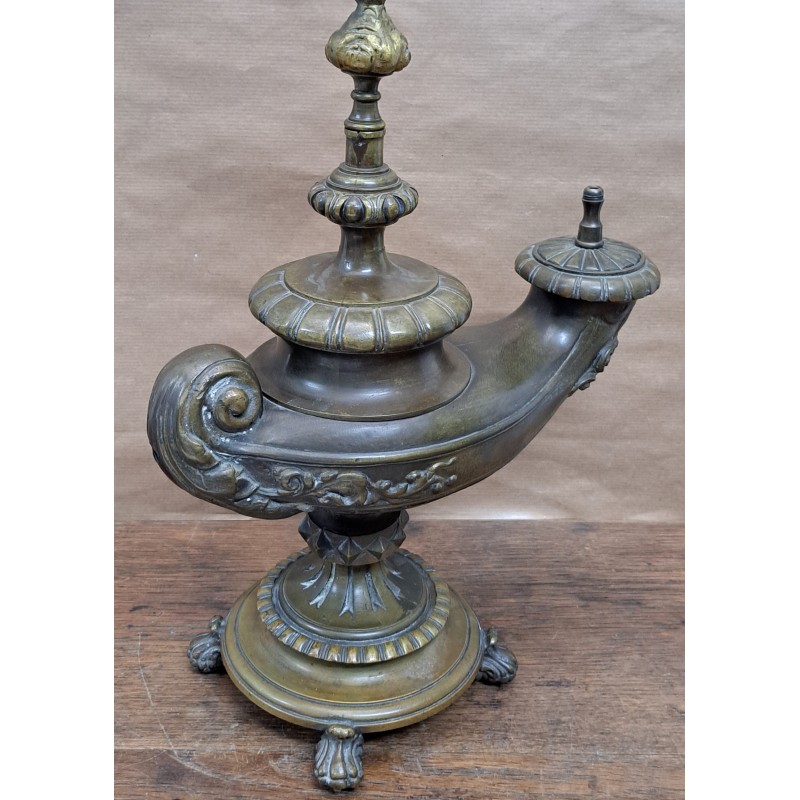 Antique gas lamp, bronze, 19th century - 3/9