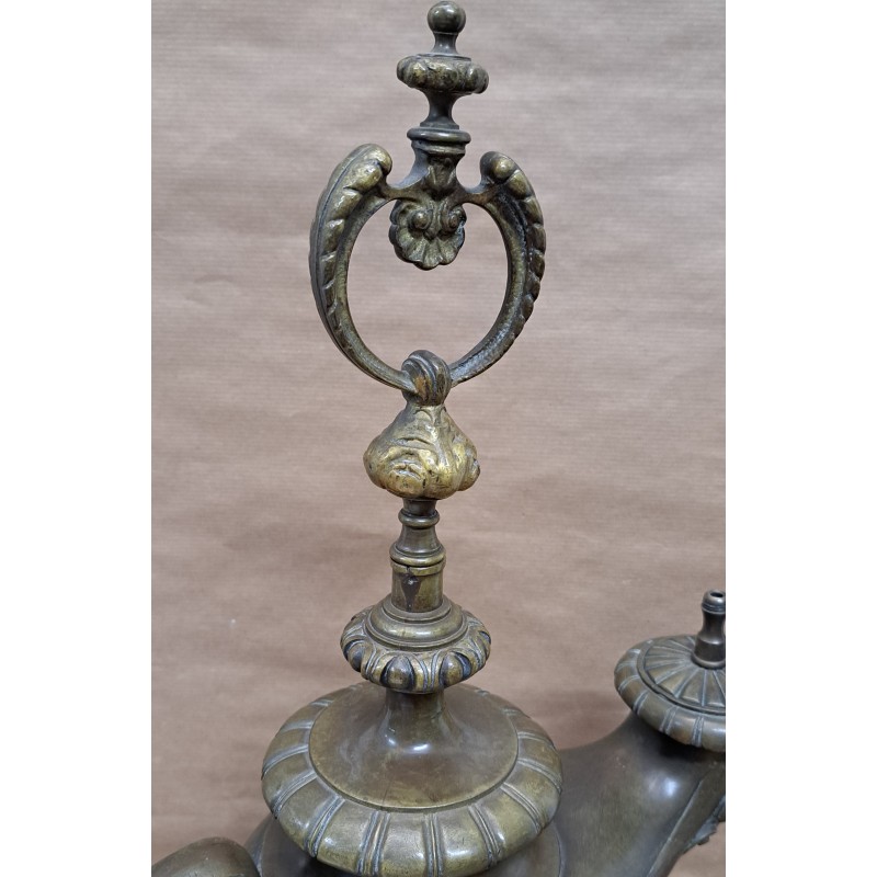 Antique gas lamp, bronze, 19th century - 4/9