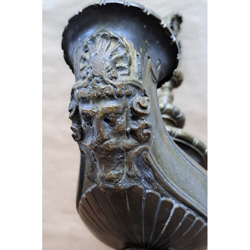 Antique gas lamp, bronze, 19th century - 7/9