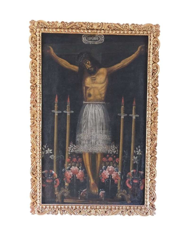 17th Century Painting of Christ of Tears, Cuzco School