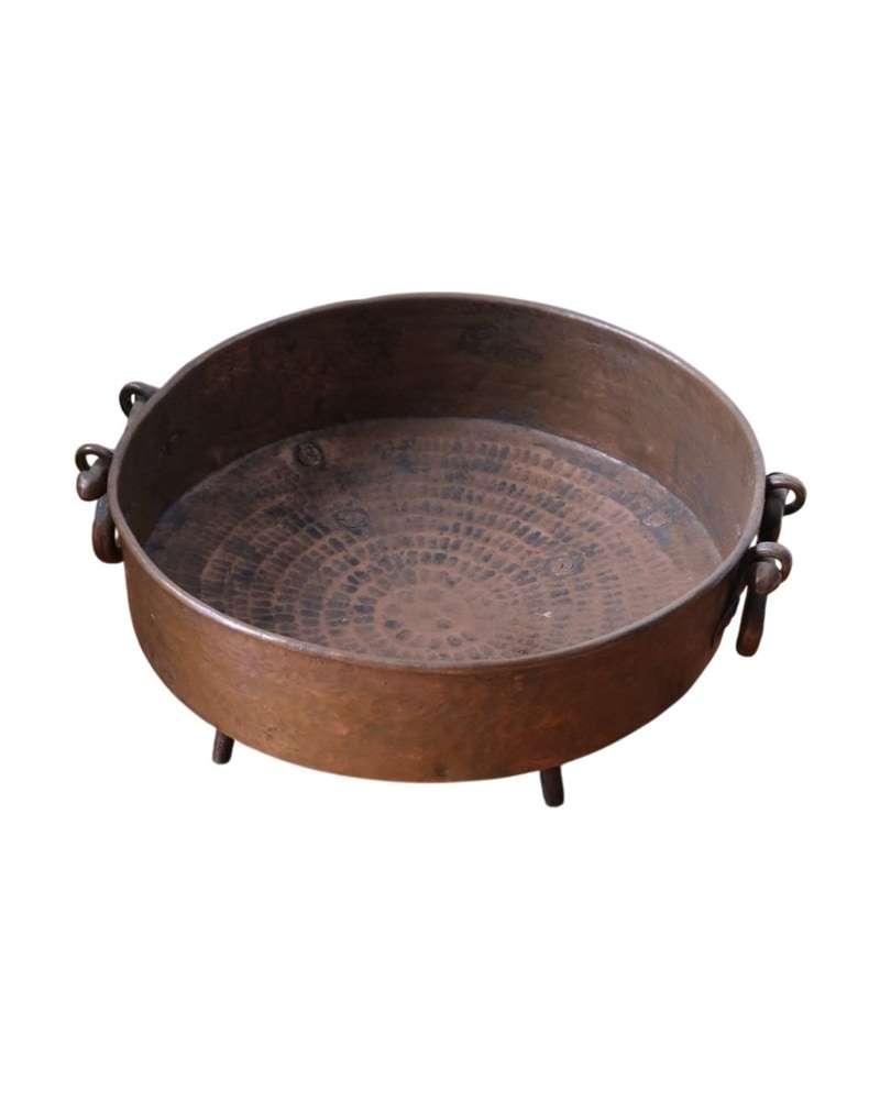 18th Century Hammered Copper Cauldron