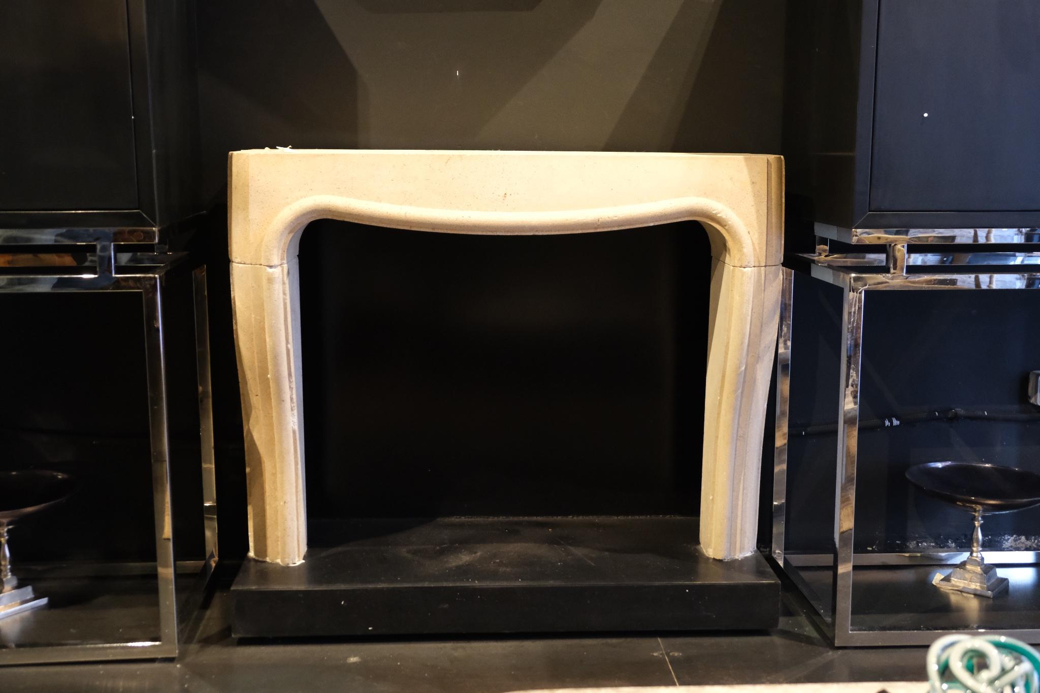 Limestone Fireplace