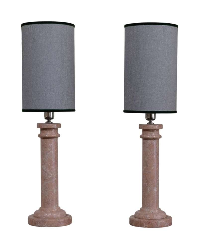 20th Century Pink Marble Table Lamps
