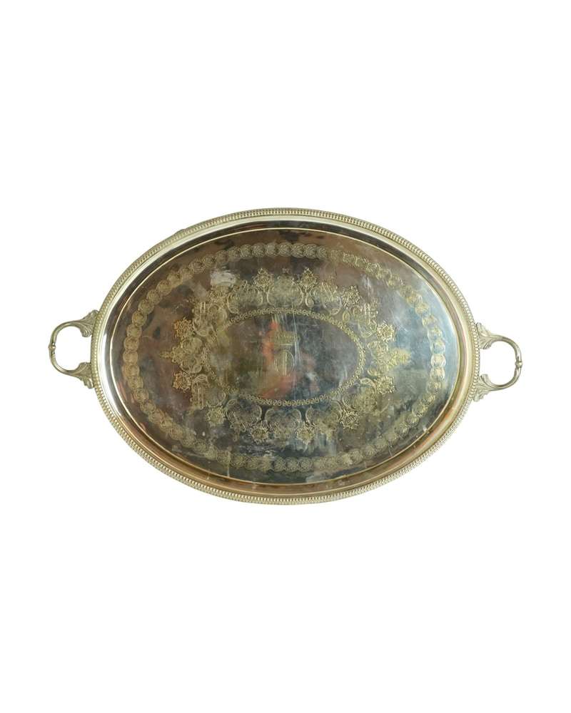 19th Century Silver Oval Tray