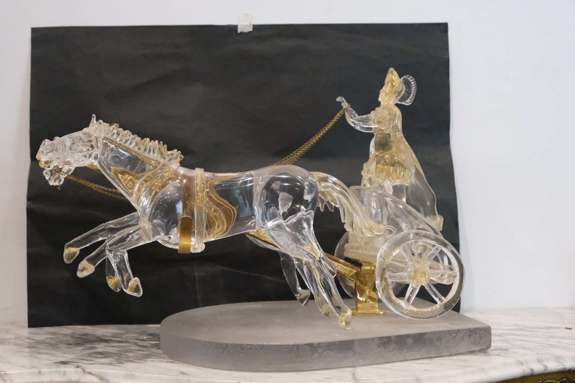 Murano Glass Imperial Carriage, Midcentury, Italian
