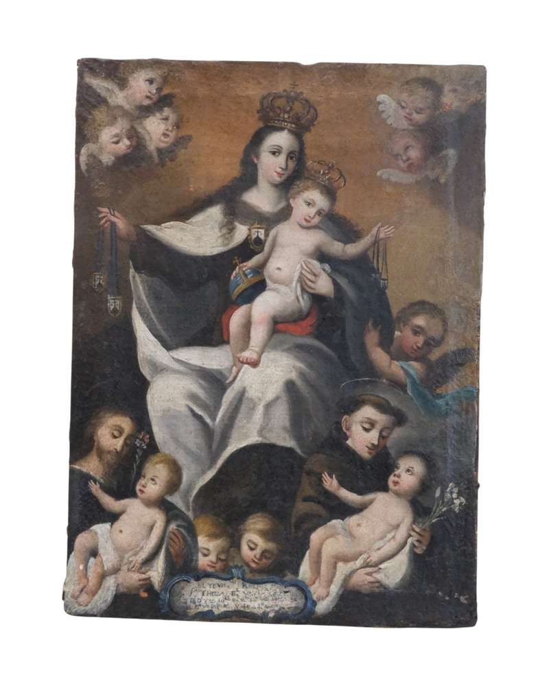 Virgin of Carmen and Saint Anthony of Padua, 18th Century, Colonial Origin