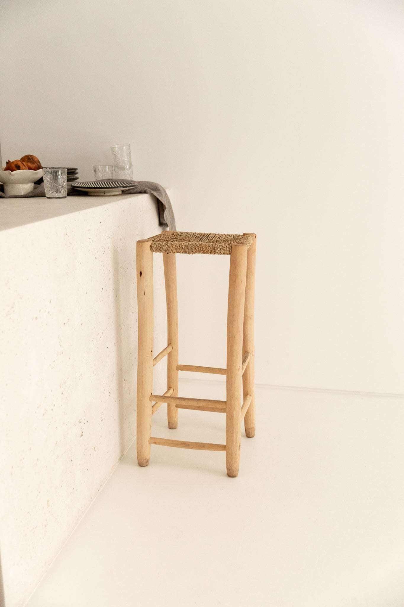 21st Century Wooden Stool in Teak